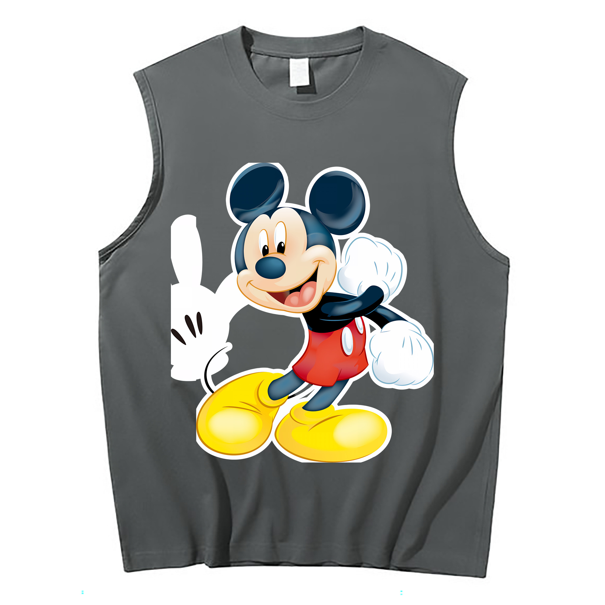 ミッキーマウス Mickey Mouse コットン100％タンクトップ（フロントプリント）